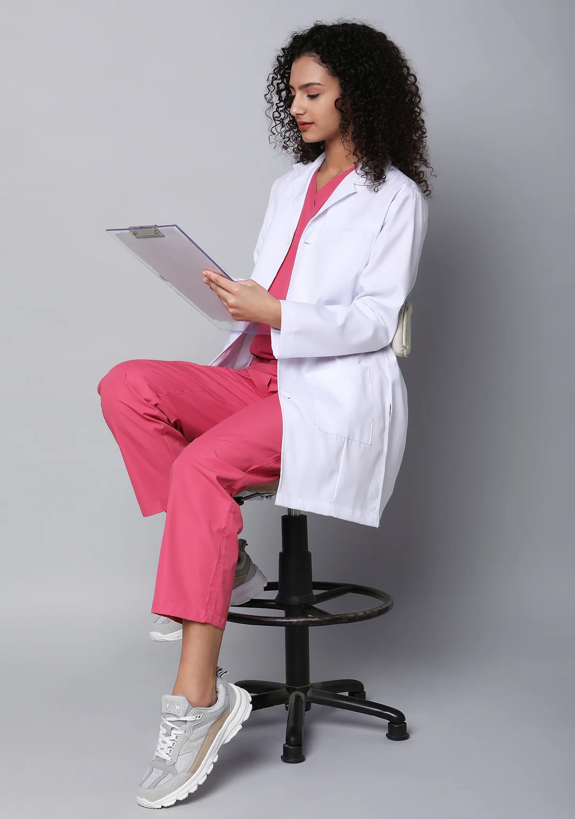 Women's Elegant Long Lab Coat - Image 3